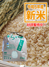 新潟県産コシヒカリ「ならの里」は循環型農業で作られた、安全・安心なお米です。玄米3キログラム入りは1620円。